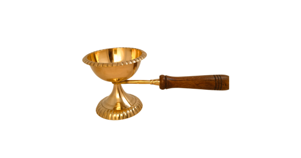 Bruciatore Di Incenso In Metallo TreegoArt Con Manico In Legno – 22,9 Cm – Sambrani Dhoop Dani Per Casa, Ufficio, Tempio – Nero